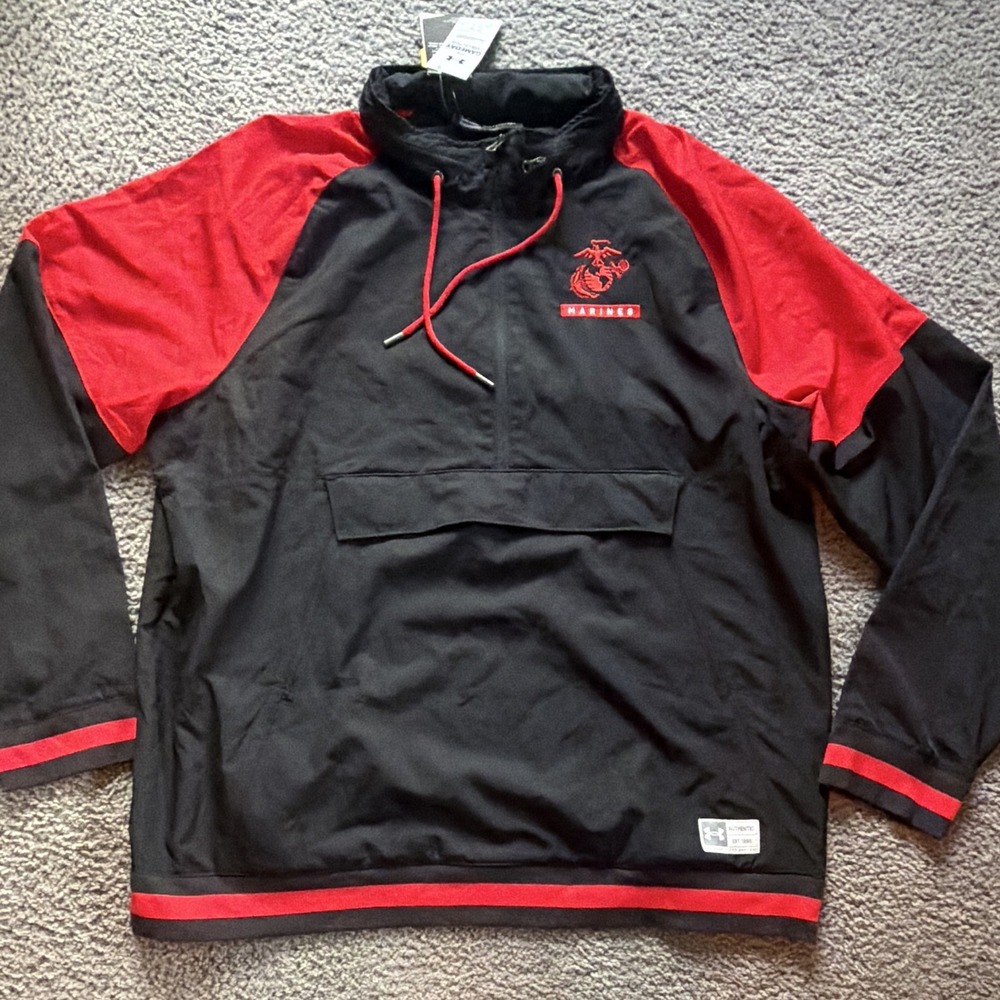 NWT Under Armour USMC Marines Gameday Collection Anorak Pullover Jacket 3XL
